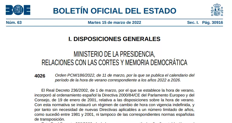 El BOE lo confirma: 2026 será el último cambio de hora en España (y este es el motivo)